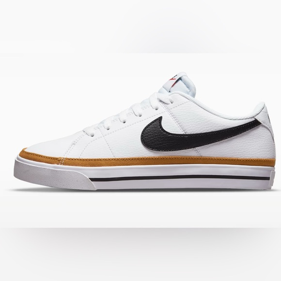Like New Nike White and Black Sneakers with Orange Trim - Picture 2 of 11